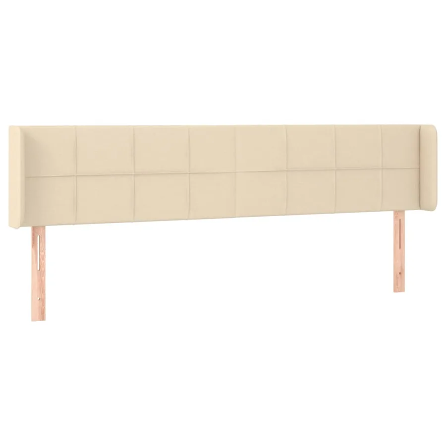 Tête de lit avec oreilles Crème 163x16x78/88 cm Tissu - 2