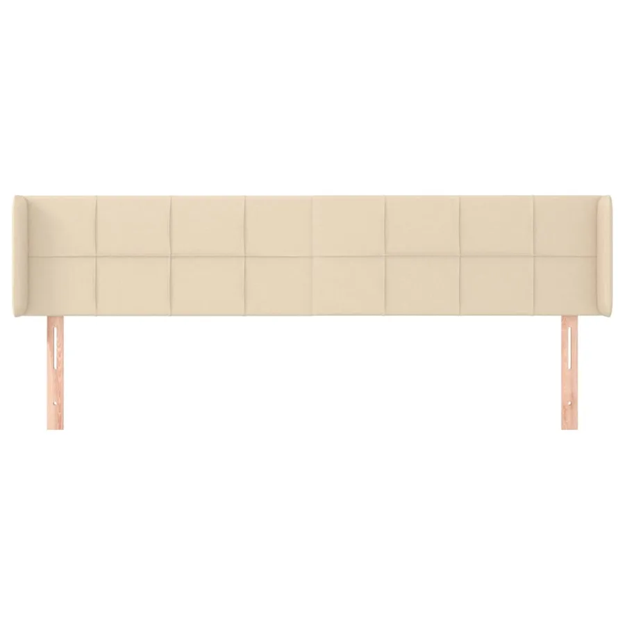 Tête de lit avec oreilles Crème 163x16x78/88 cm Tissu - 3