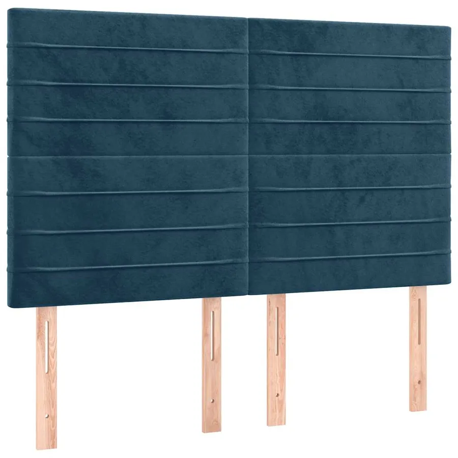 Tête de lit à LED Bleu foncé 144x5x118/128 cm Velours - 4