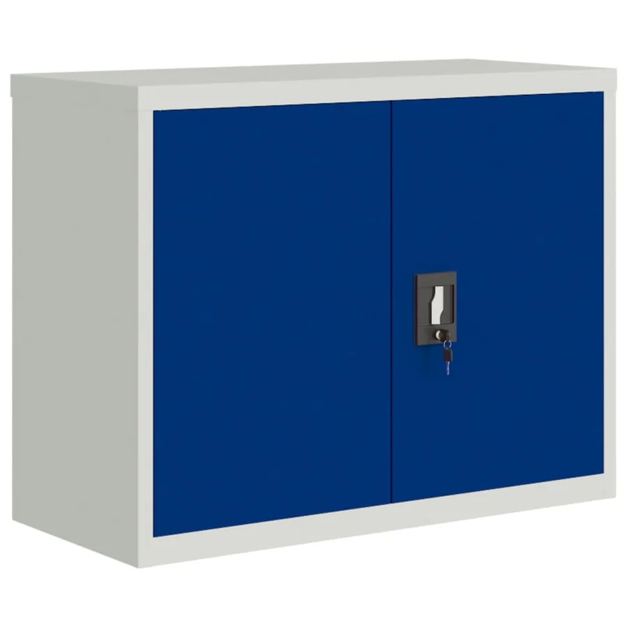 Classeur gris clair et bleu 90x40x70 cm acier - 2
