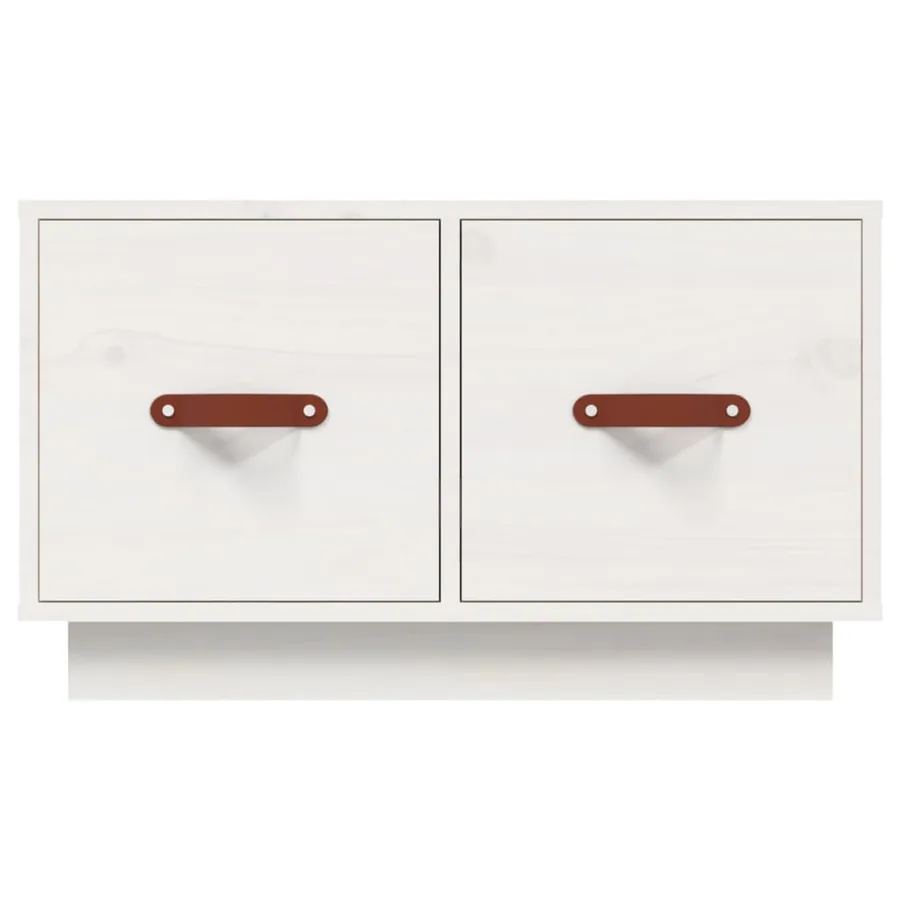 Table basse Blanc 60x53x35 cm Bois massif de pin - 6