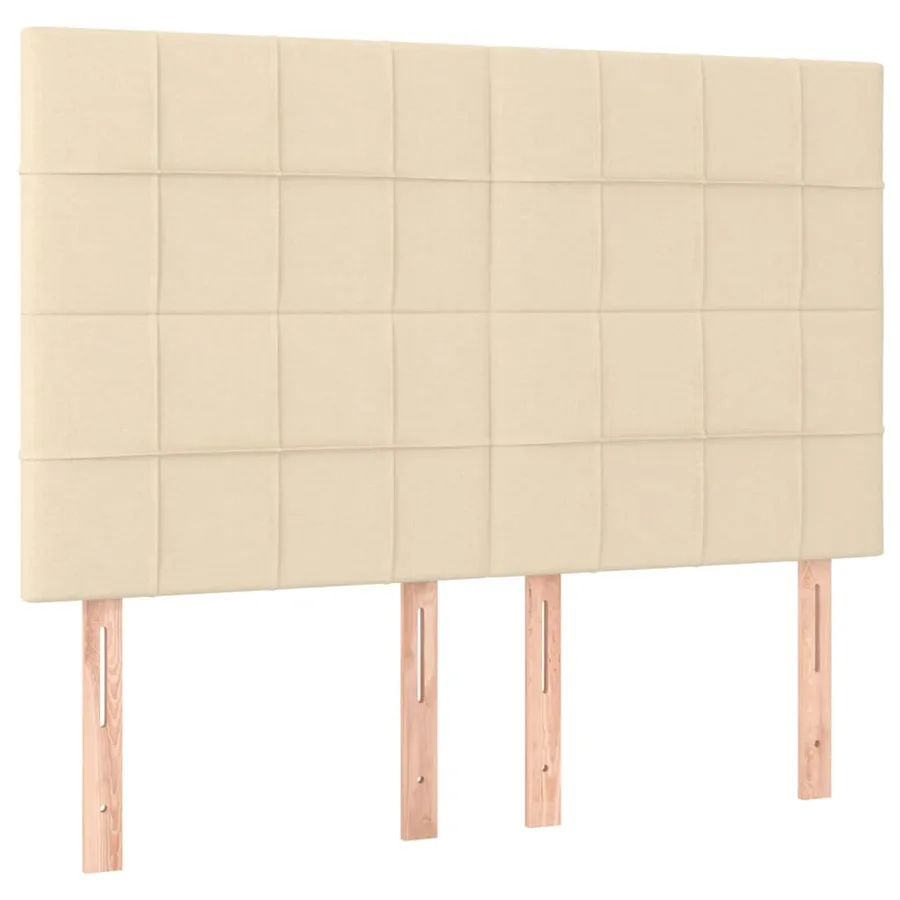 Tête de lit Crème 144x5x118/128 cm Tissu - 2