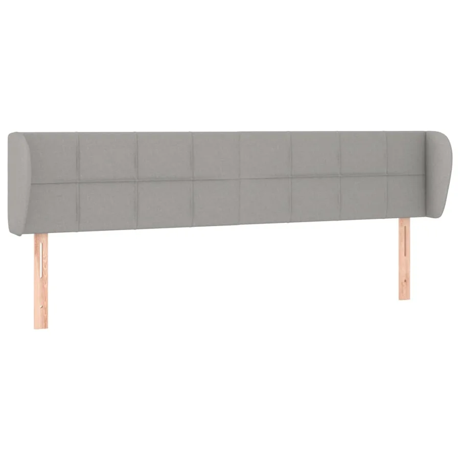 Tête de lit avec oreilles Gris clair 183x23x78/88 cm Tissu - 2