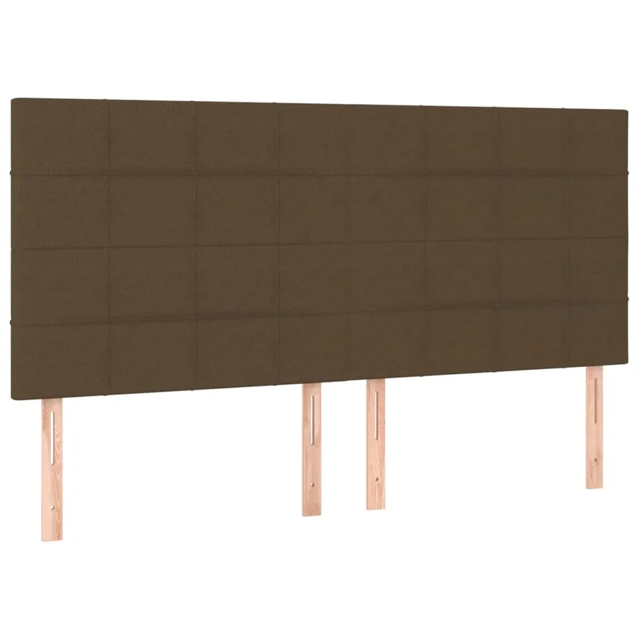 Tête de lit marron foncé 180 x 5 x 118/128 cm Tissu - 2
