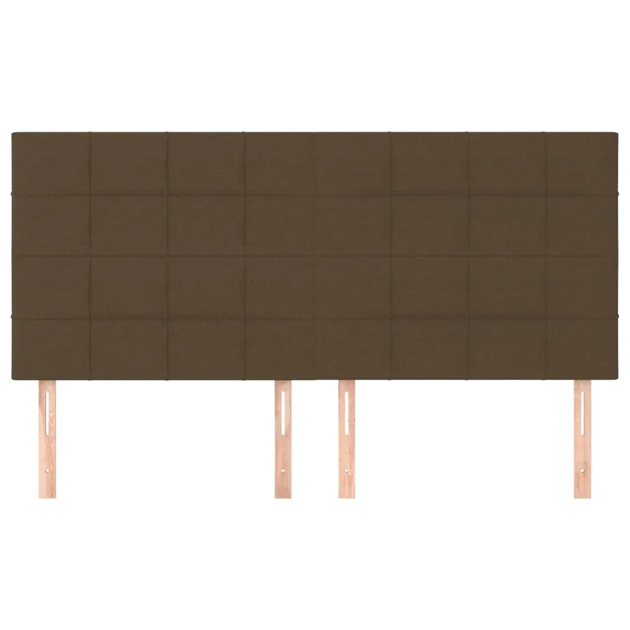 Tête de lit marron foncé 180 x 5 x 118/128 cm Tissu - 3