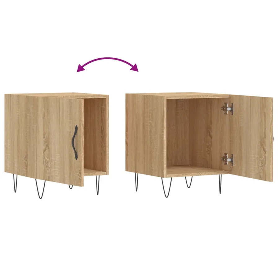 Table de chevet chêne sonoma 40x40x50 cm bois d’ingénierie - 9