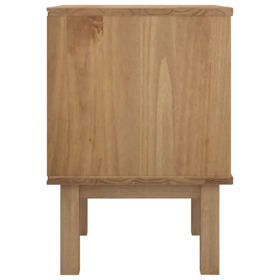 Table de chevet OTTA marron et blanc 45x39x57cm bois pin massif - 5