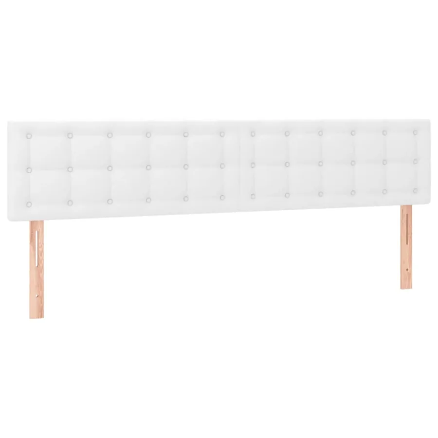 Tête de lit à LED Blanc 200x5x78/88 cm Similicuir - 4