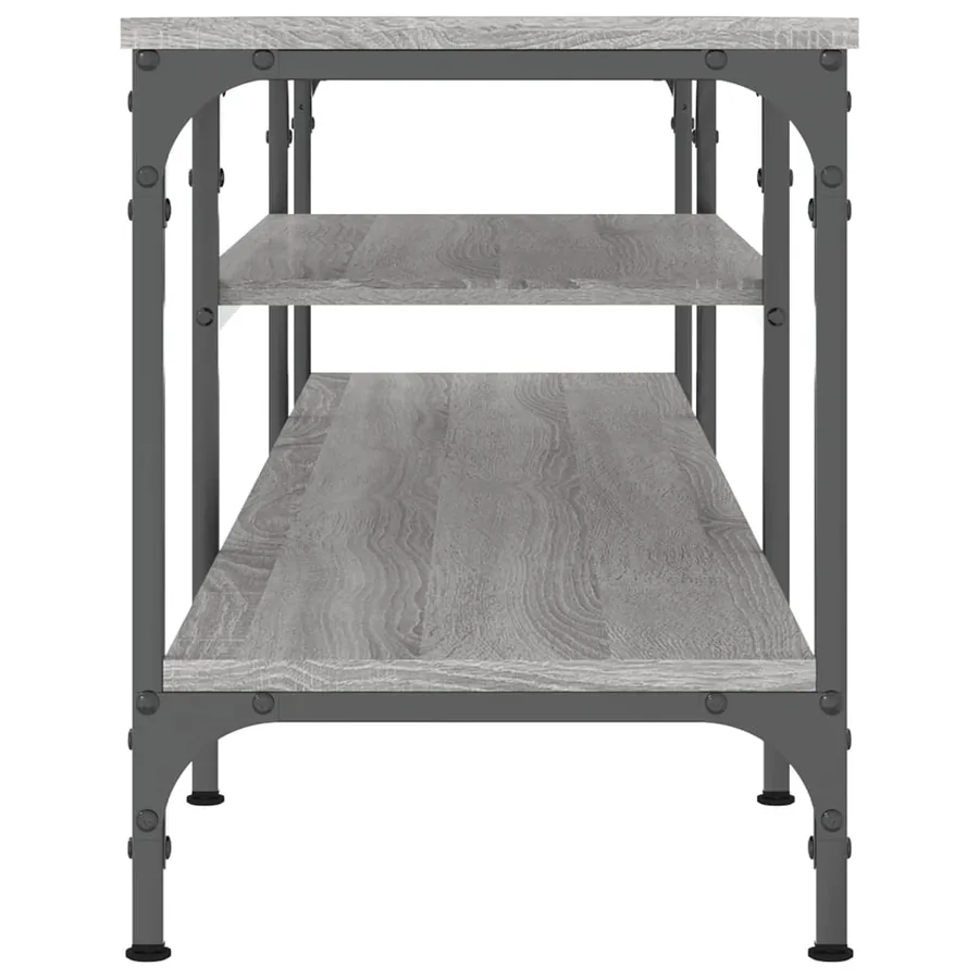 Meuble TV sonoma gris 161x35x45 cm bois d'ingénierie et fer - 5
