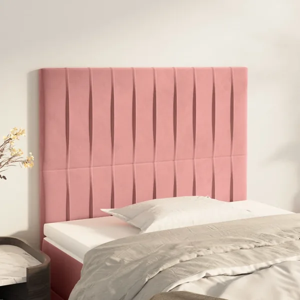 Tête de lit Rose 80x5x118/128 cm Velours