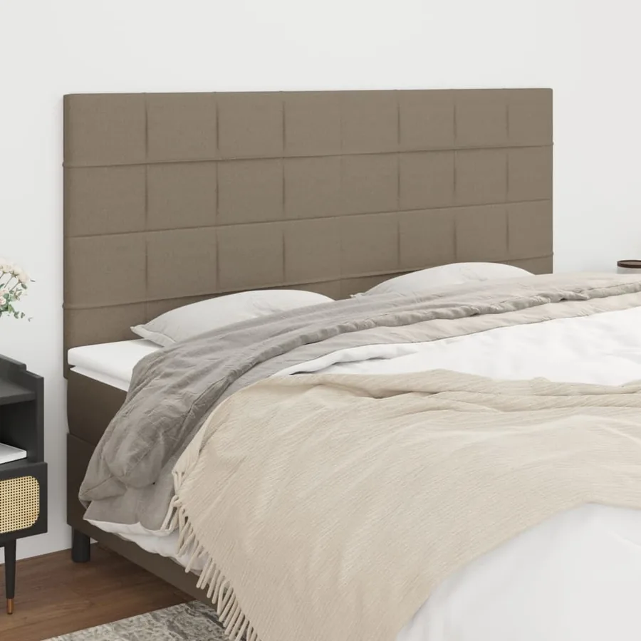 Tête de lit Taupe 160x5x118/128 cm Tissu
