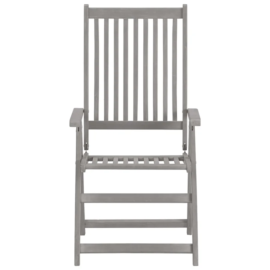 Chaises inclinables de jardin lot de 3 et coussins Bois acacia - 4