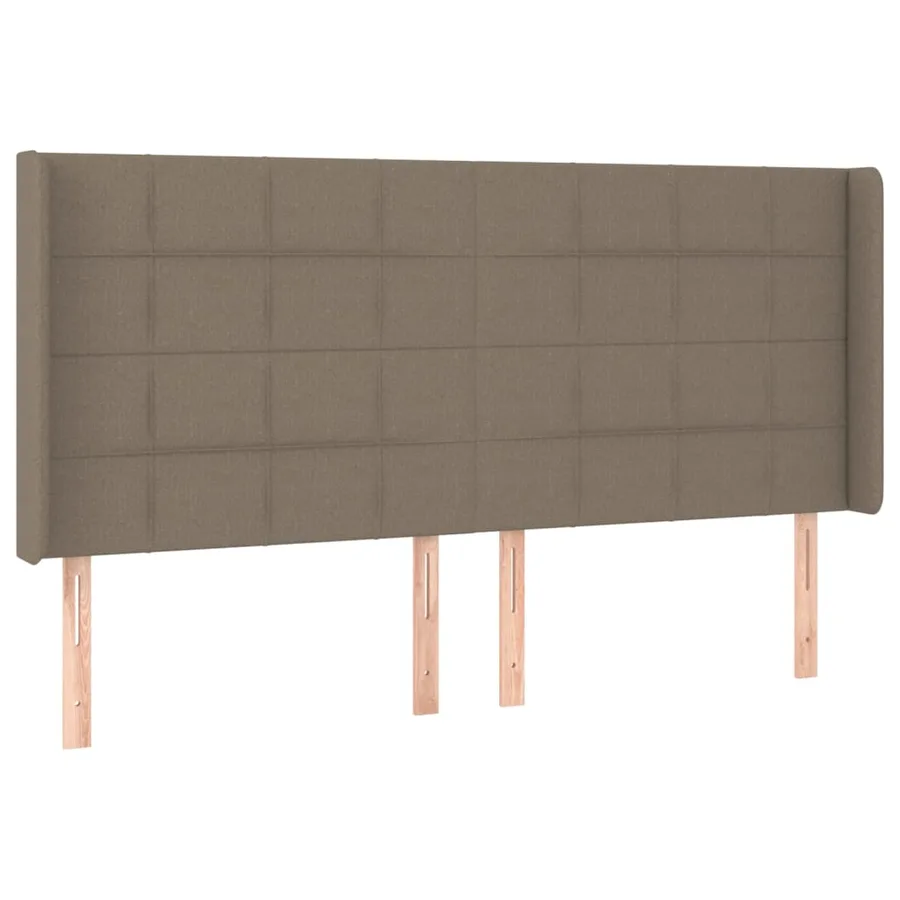Tête de lit avec oreilles Taupe 203x16x118/128 cm Tissu - 2