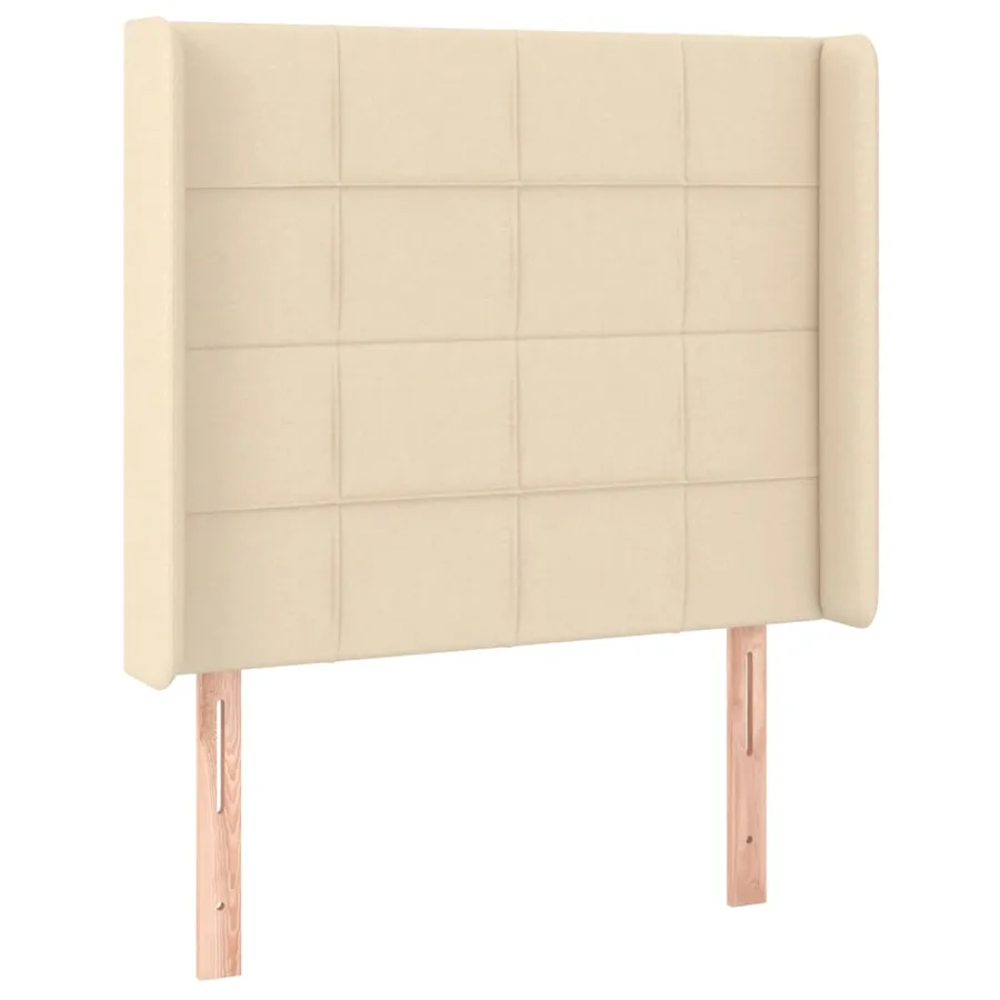 Tête de lit avec oreilles Crème 103x16x118/128 cm Tissu - 2