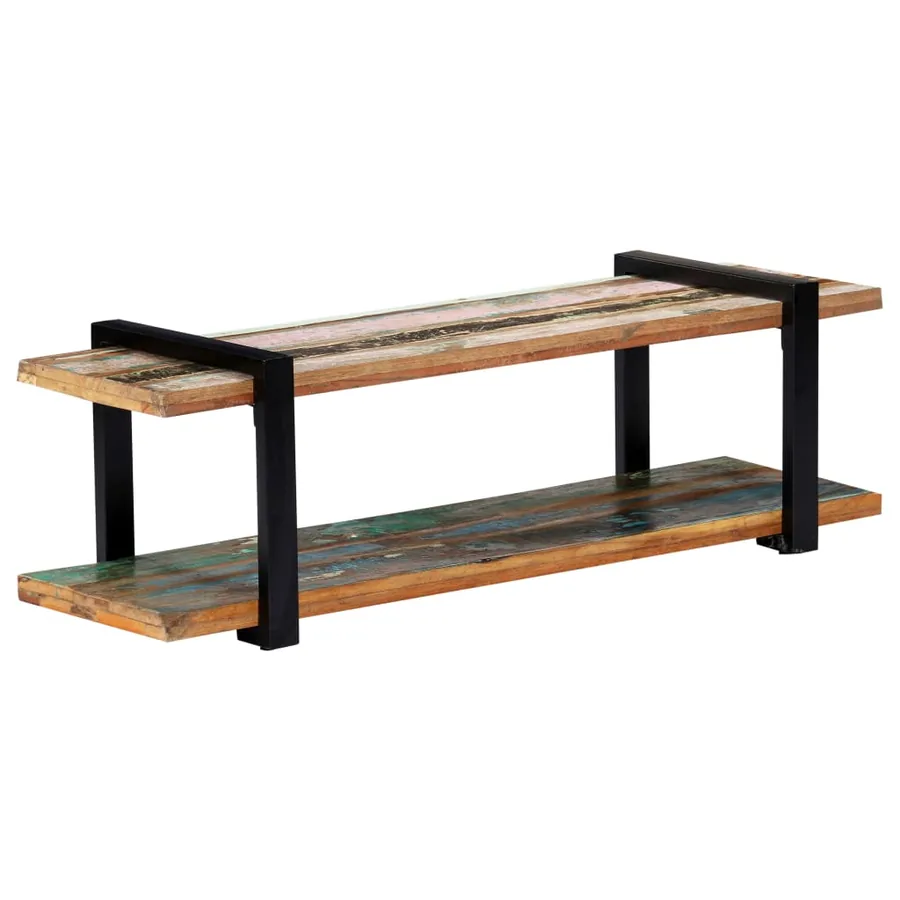 Meuble TV 130x40x40 cm Bois de récupération massif - 7