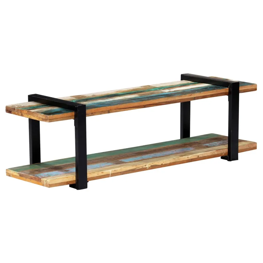 Meuble TV 130x40x40 cm Bois de récupération massif - 9