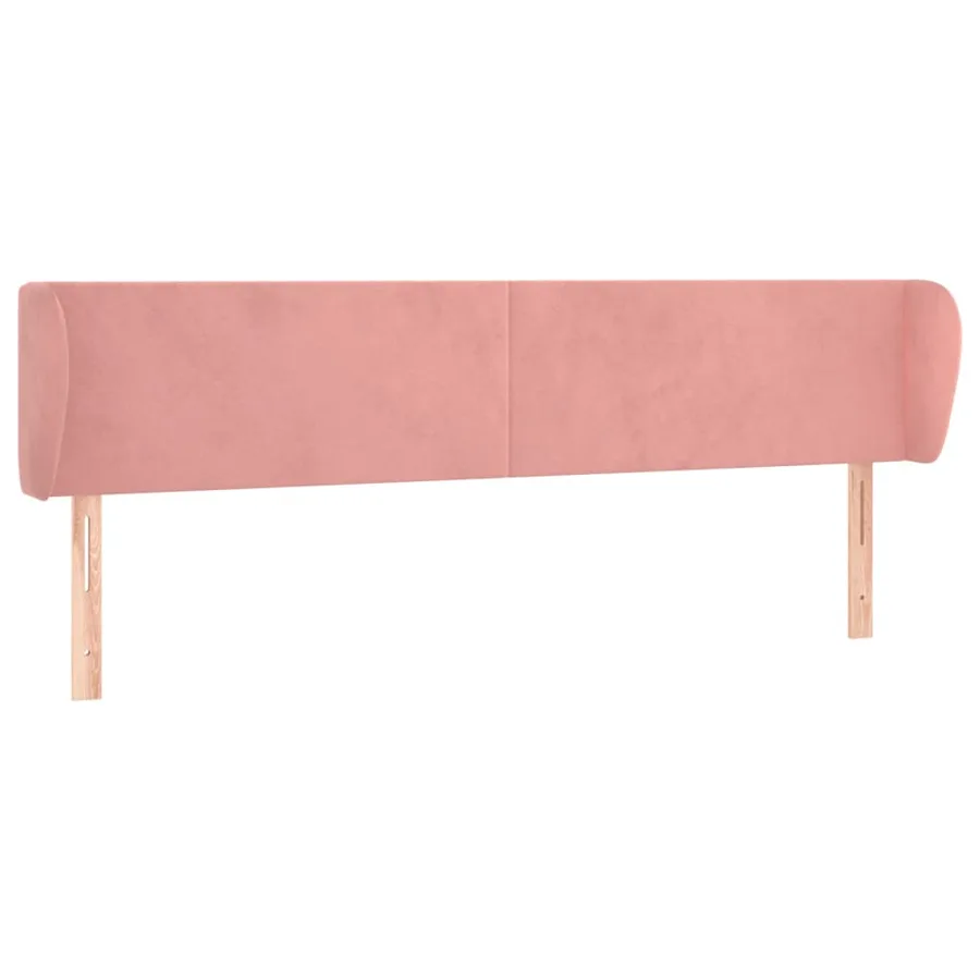 Tête de lit avec oreilles Rose 183x23x78/88 cm Velours - 2
