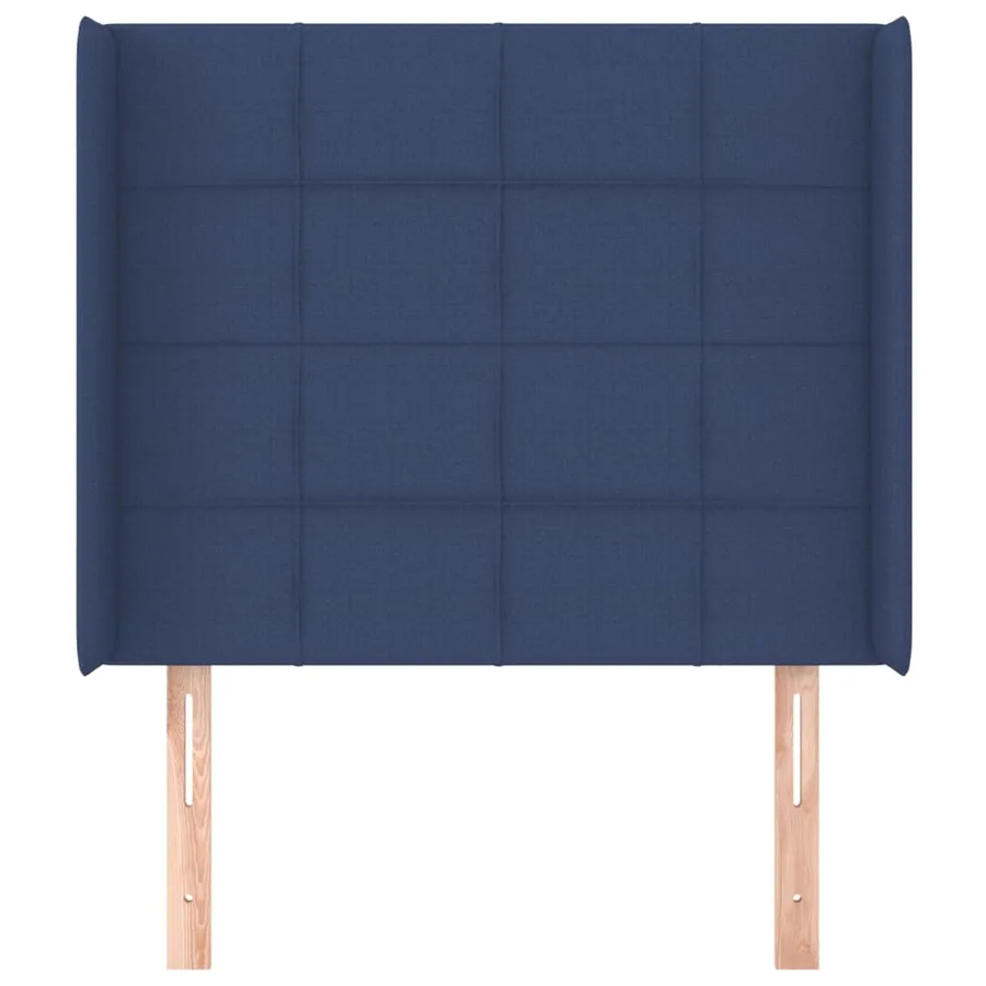 Tête de lit avec oreilles Bleu 93x16x118/128 cm Tissu - 3
