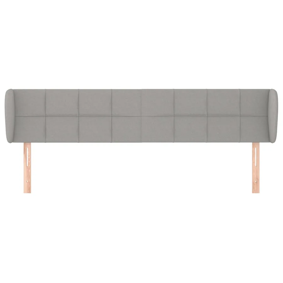 Tête de lit avec oreilles Gris clair 203x23x78/88 cm Tissu - 3
