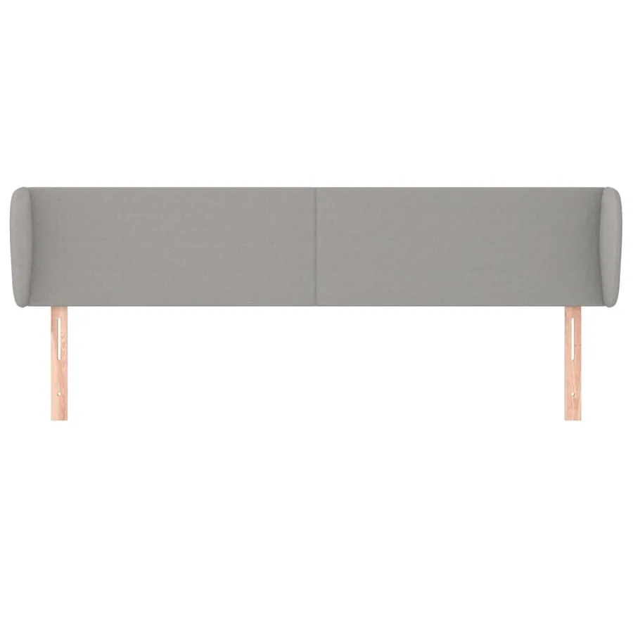 Tête de lit avec oreilles Gris clair 183x23x78/88 cm Tissu - 3
