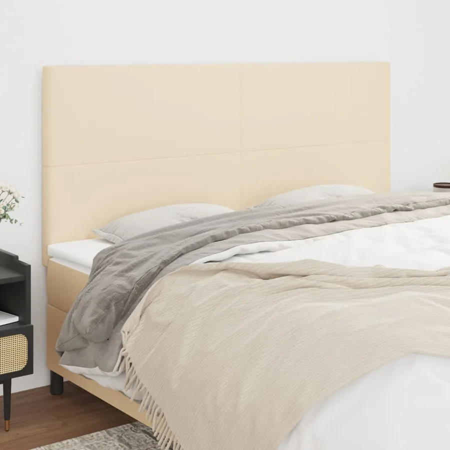 Tête de lit Crème 180x5x118/128 cm Tissu