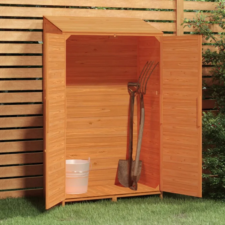 Remise de jardin Marron 102x52x174,5 cm Bois de sapin solide - 3