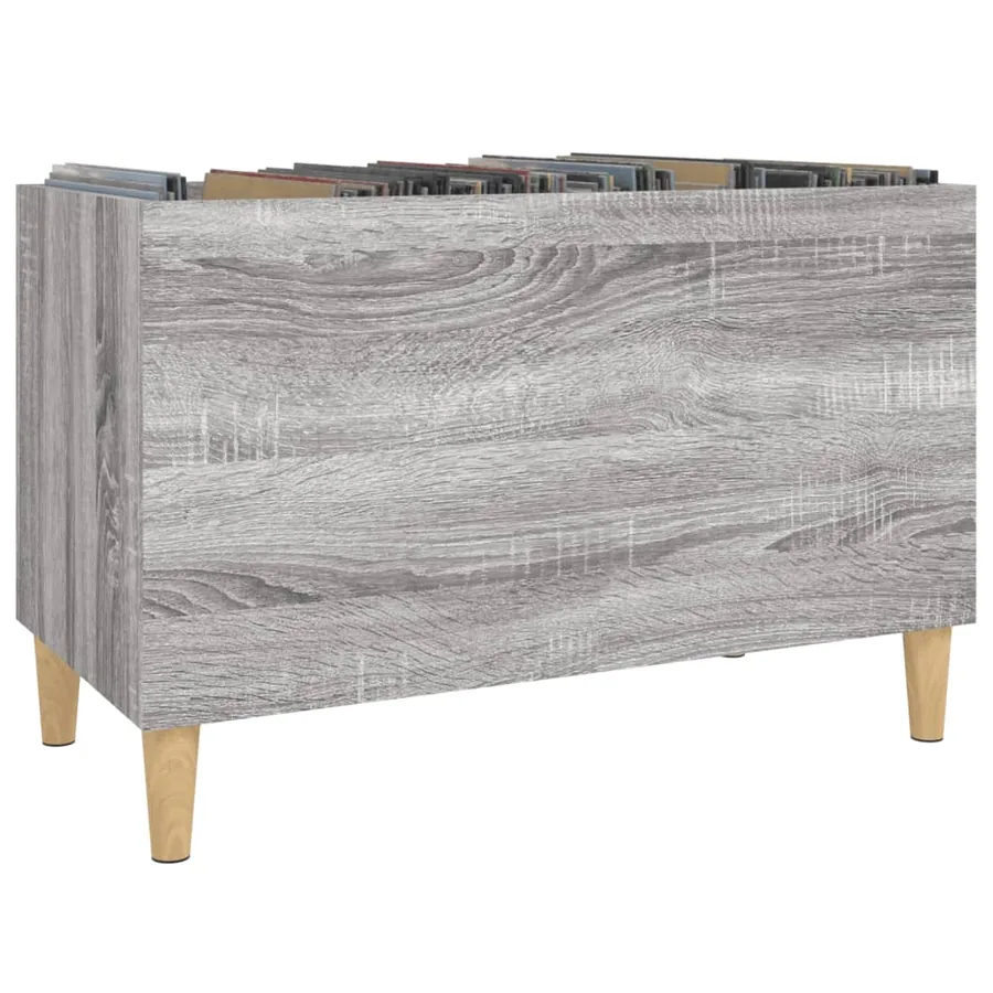 Armoire à disques sonoma gris 74,5x38x48 cm bois d'ingénierie - 4