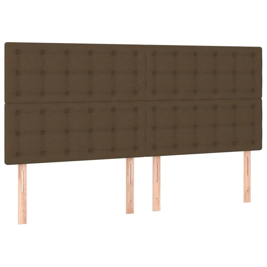Cadre de lit sans matelas marron foncé 200x200 cm tissu - 9