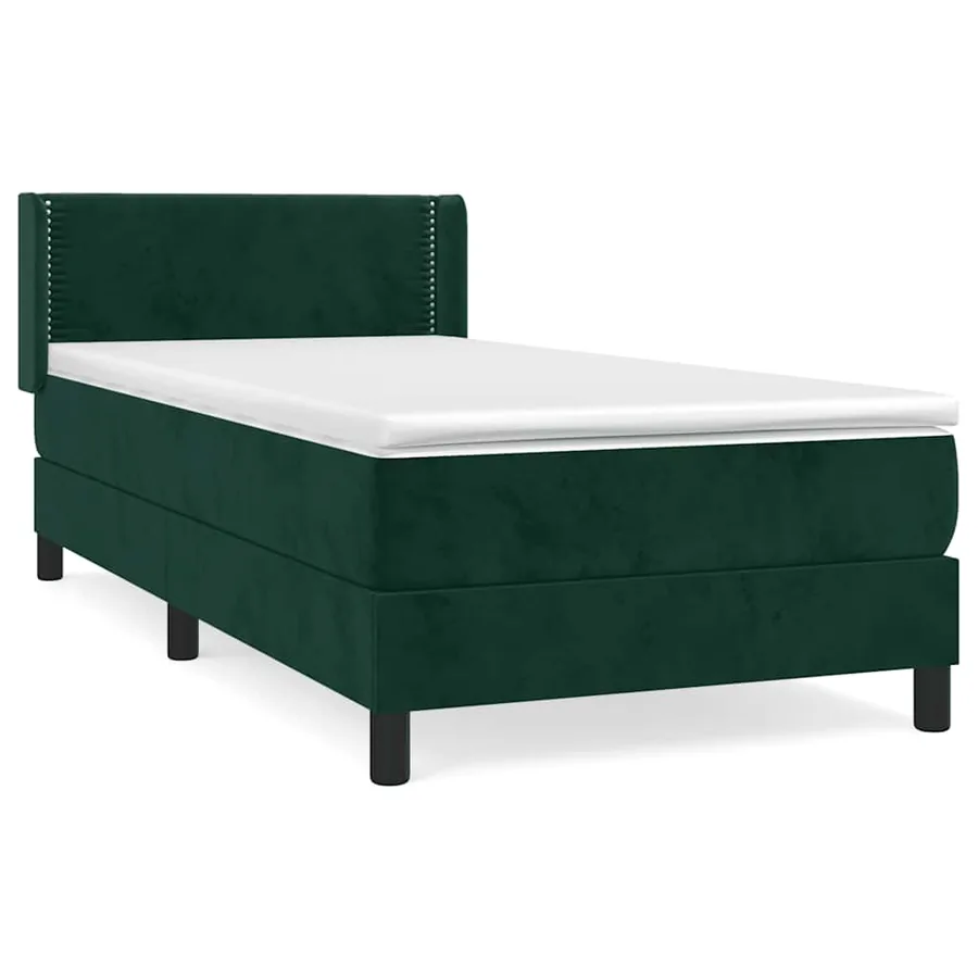 Sommier à lattes de lit et matelas Vert foncé 80x200 cm Velours - 2