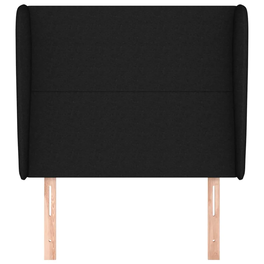 Tête de lit avec oreilles Noir 93x23x118/128 cm Tissu - 3