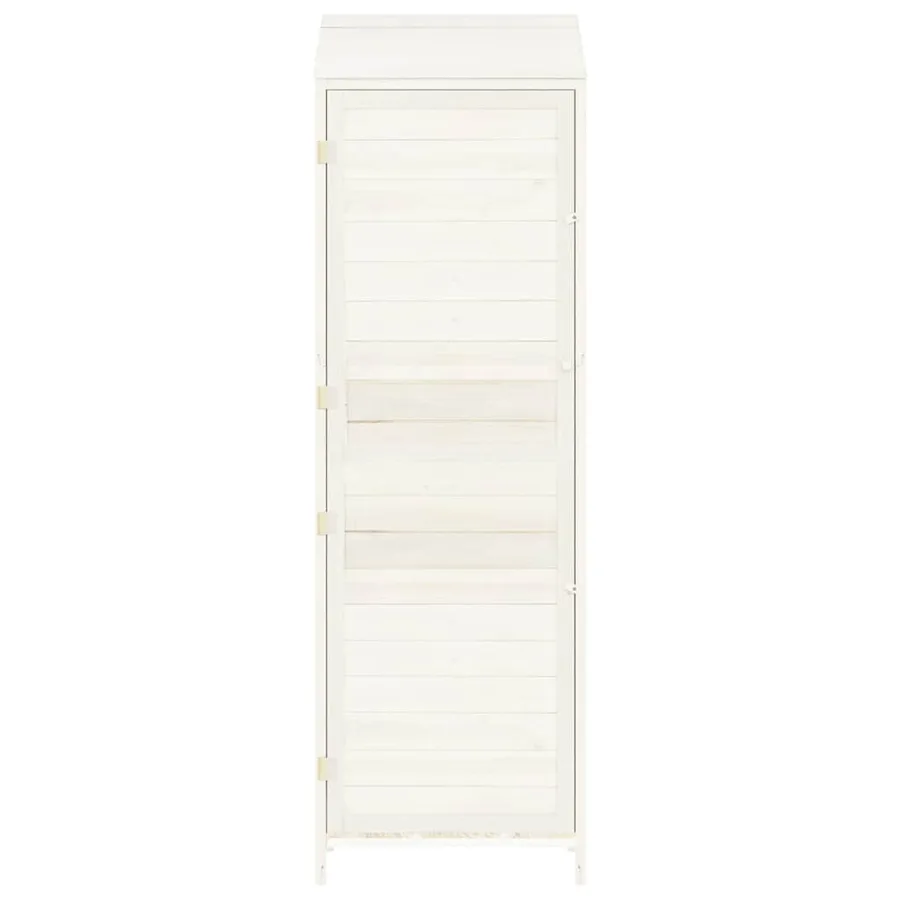Remise de jardin Blanc 55x52x174,5 cm Bois de sapin solide - 4