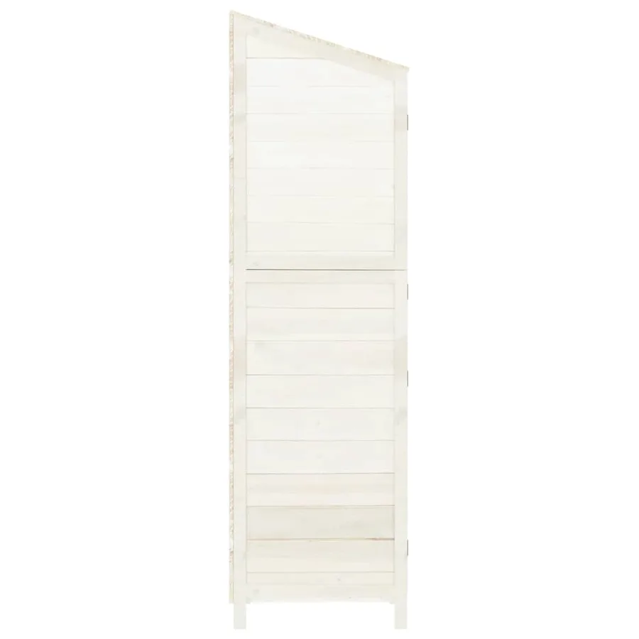 Remise de jardin Blanc 55x52x174,5 cm Bois de sapin solide - 5