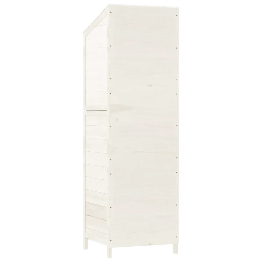 Remise de jardin Blanc 55x52x174,5 cm Bois de sapin solide - 6