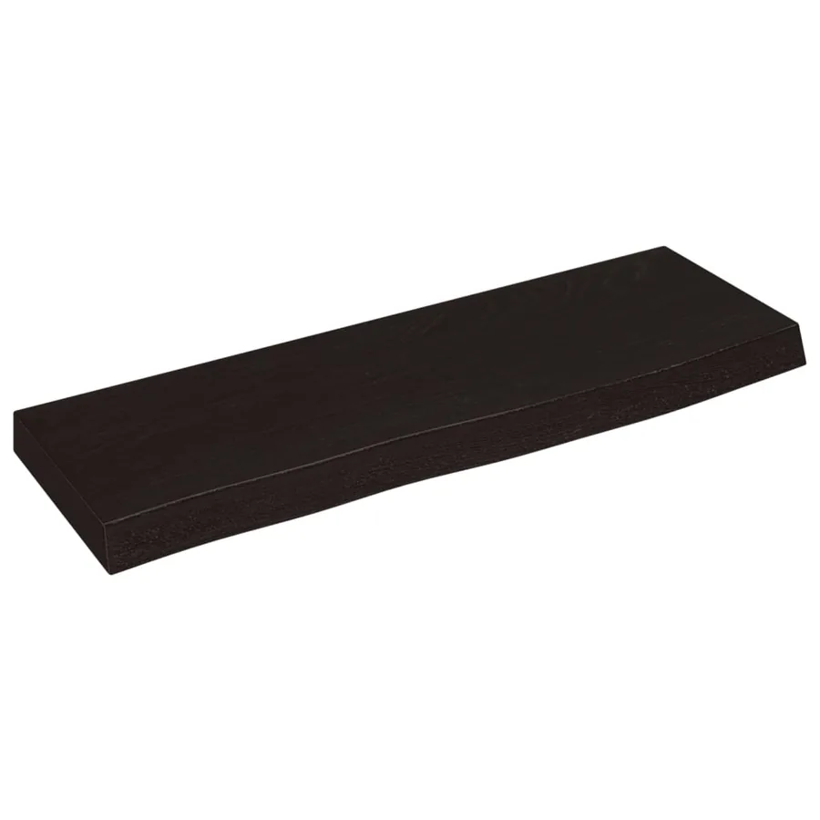 Étagère murale marron foncé 60x20x4 cm bois chêne massif traité - 2