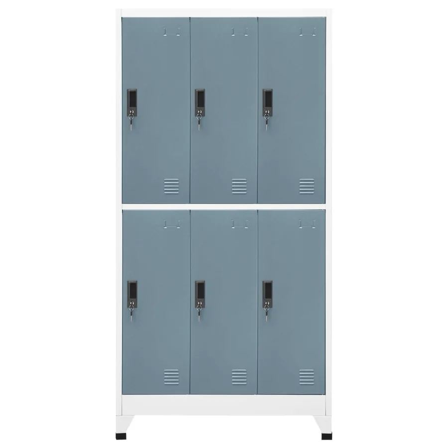 Armoire à casiers Gris clair et gris foncé 90x45x180 cm Acier - 2