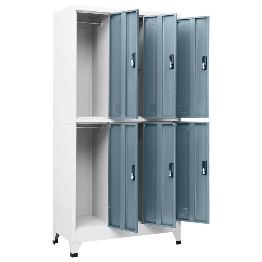 Armoire à casiers Gris clair et gris foncé 90x45x180 cm Acier - 5