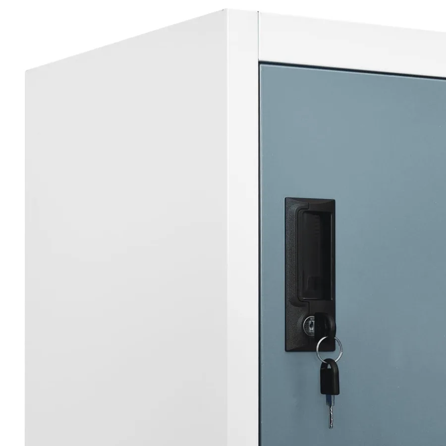 Armoire à casiers Gris clair et gris foncé 90x45x180 cm Acier - 6