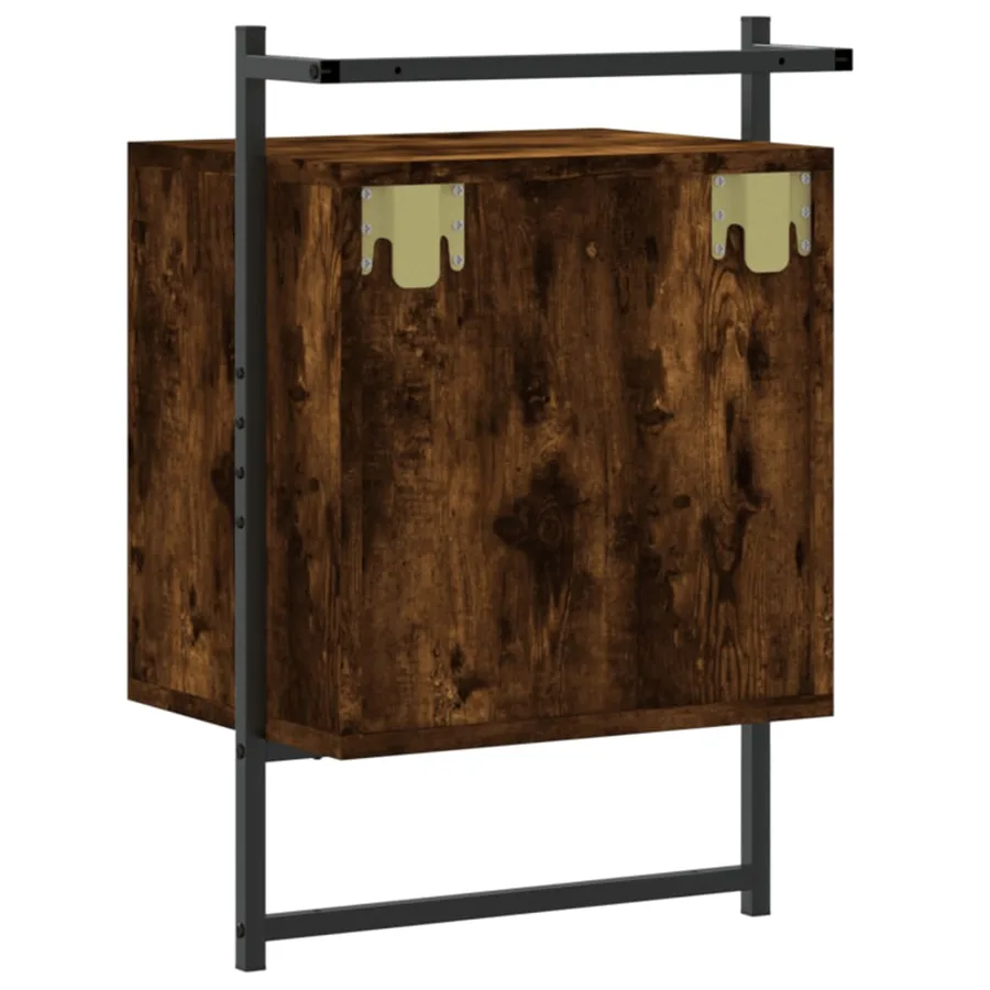 Table de chevet murale 2 pcs chêne fumé 40x30x61 cm - 9