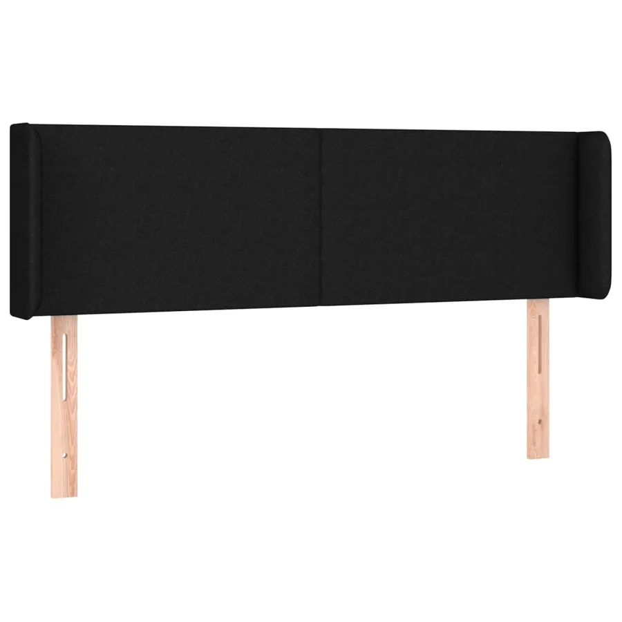 Tête de lit avec oreilles Noir 147x16x78/88 cm Tissu - 2