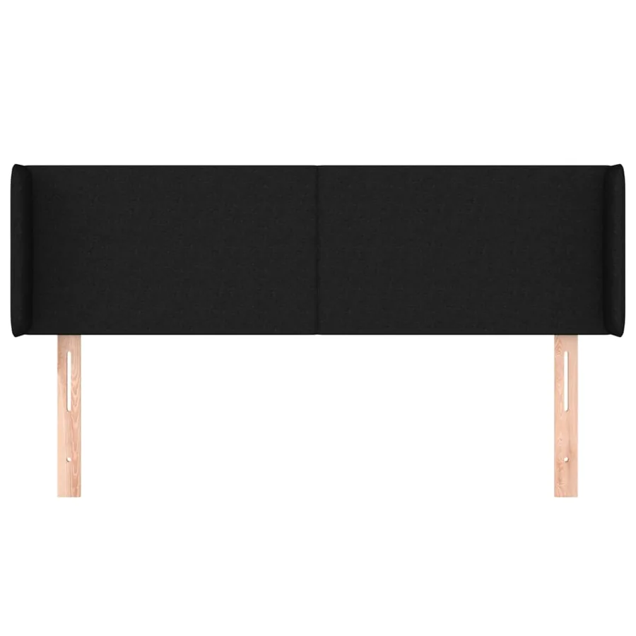 Tête de lit avec oreilles Noir 147x16x78/88 cm Tissu - 3