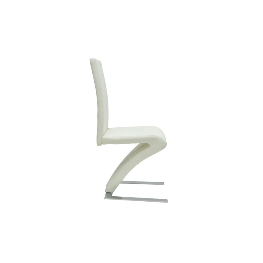 Chaises à manger lot de 4 blanc similicuir - 4
