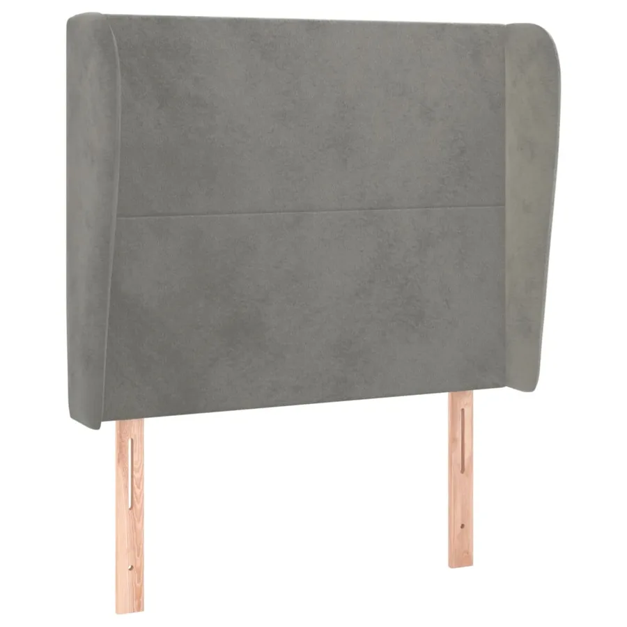 Tête de lit avec oreilles Gris clair 83x23x118/128 cm Velours - 2