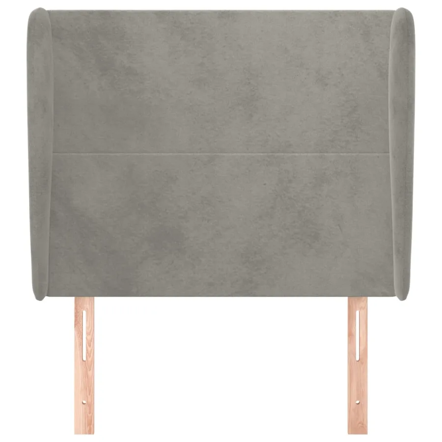 Tête de lit avec oreilles Gris clair 83x23x118/128 cm Velours - 3