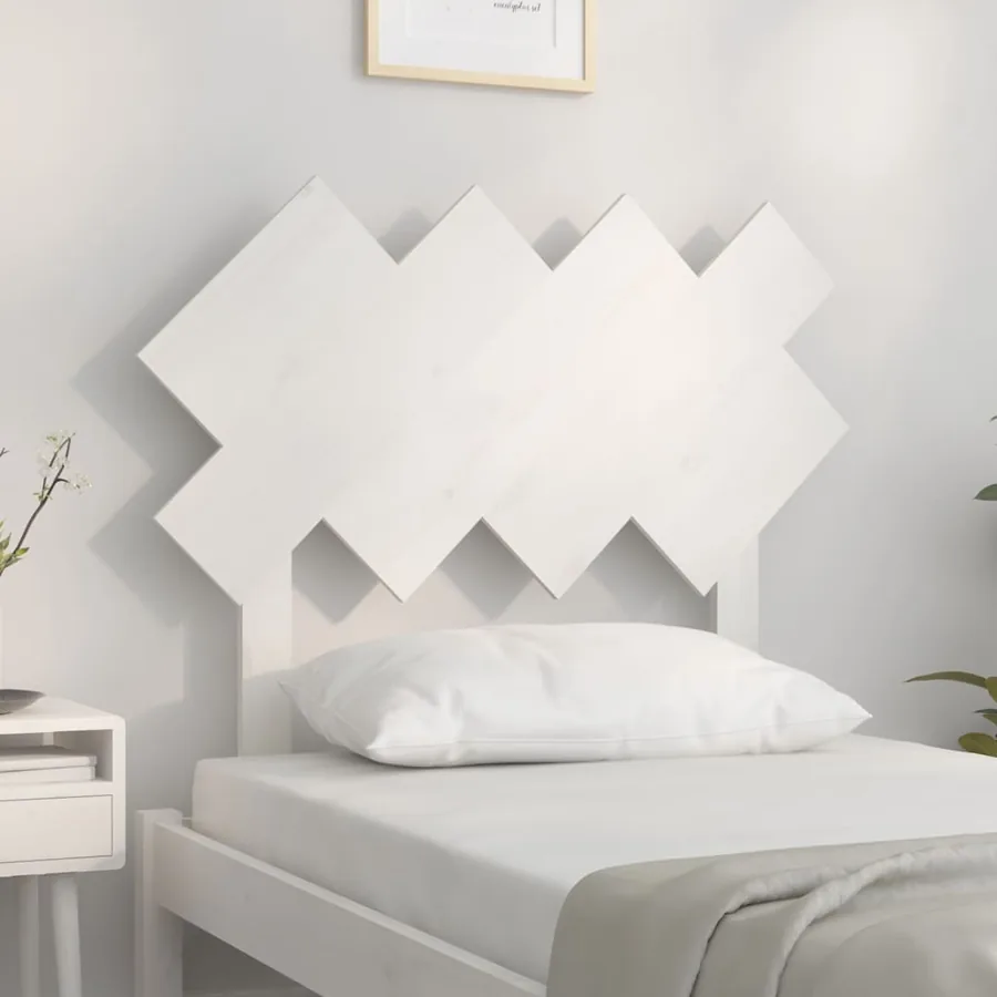 Tête de lit Blanc 92x3x81 cm Bois massif de pin - 3