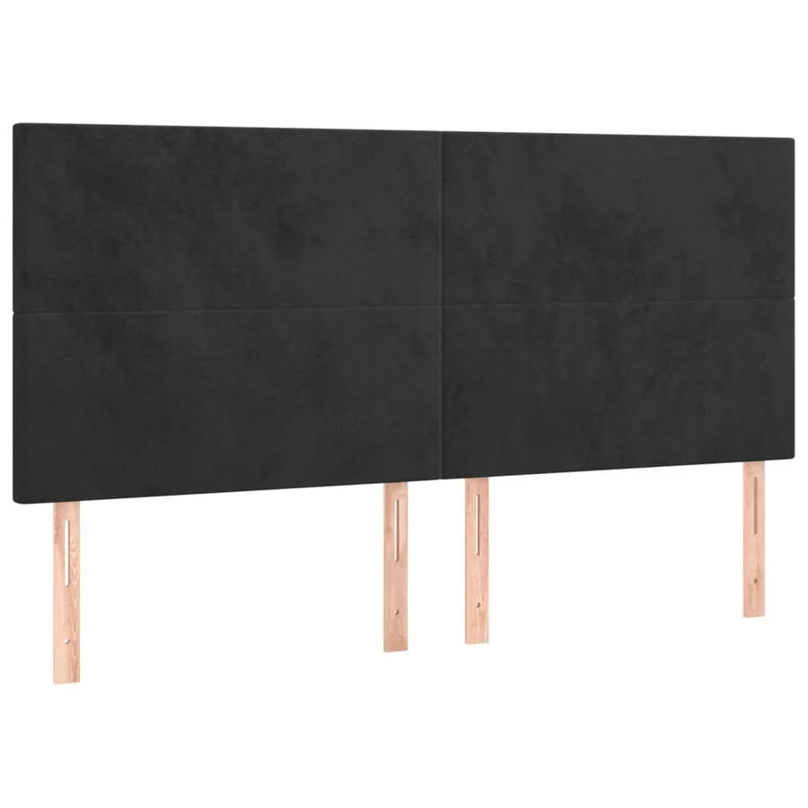 Tête de lit à LED Noir 160x5x118/128 cm Velours - 4