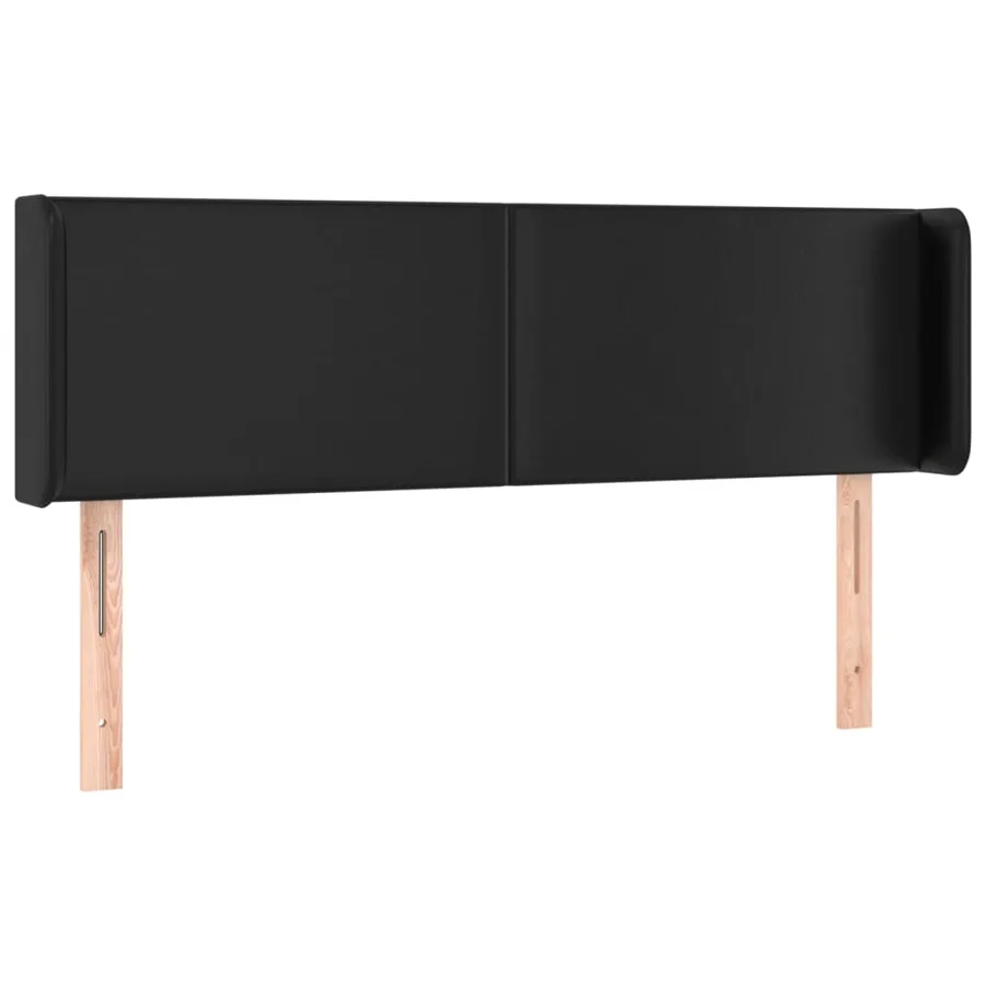 Tête de lit avec oreilles Noir 147x16x78/88 cm Similicuir - 2