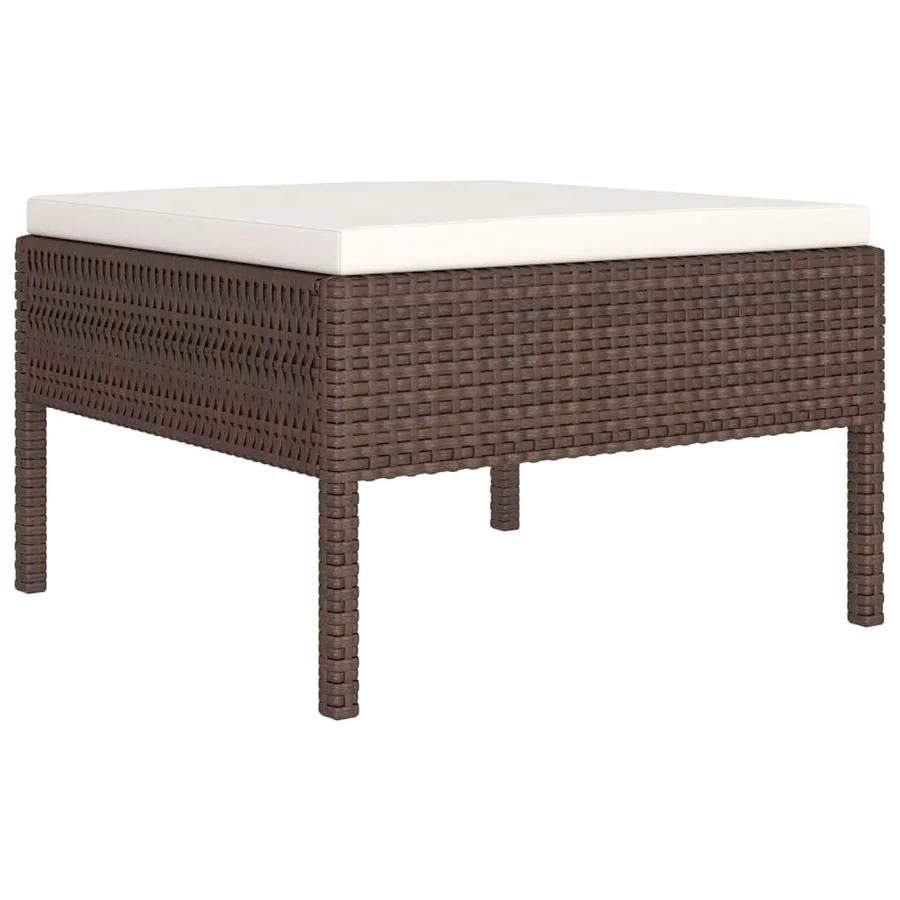 Salon de jardin 7 pcs avec coussins Résine tressée Marron - 6