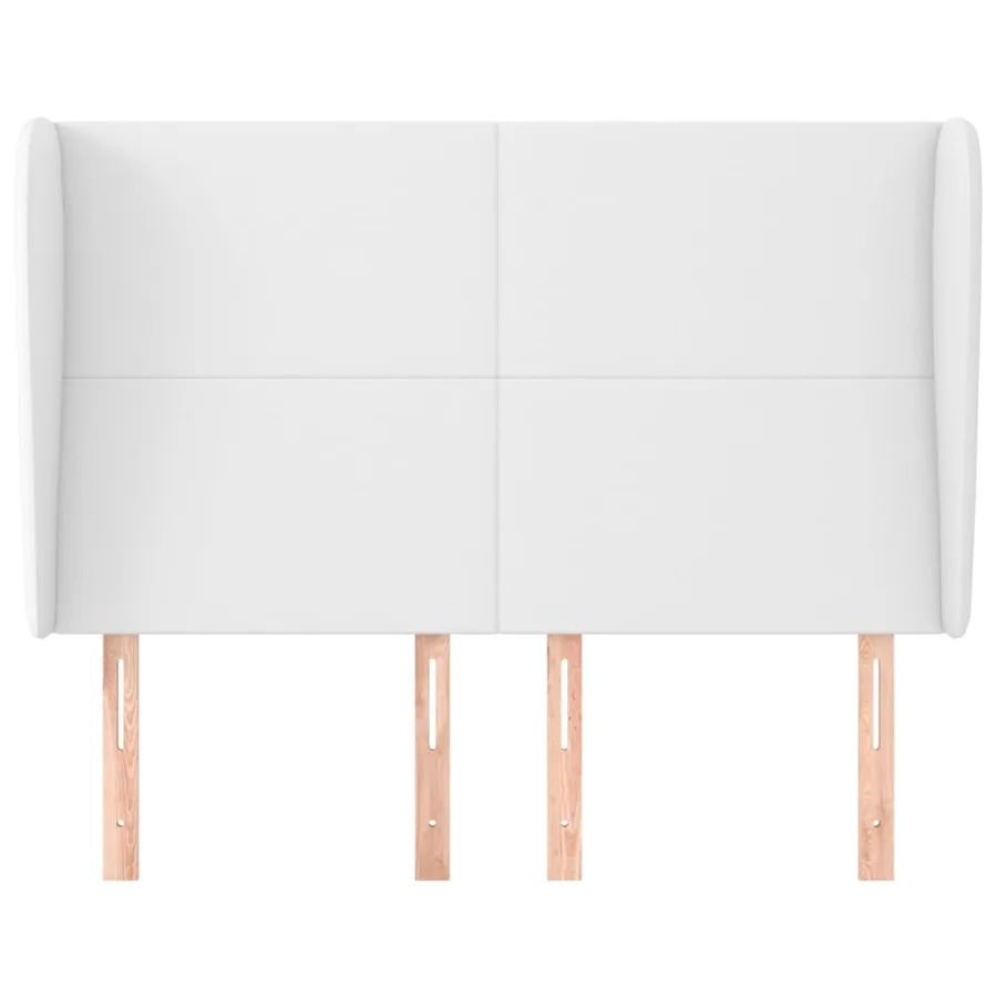 Tête de lit avec oreilles Blanc 147x23x118/128 cm Similicuir - 3