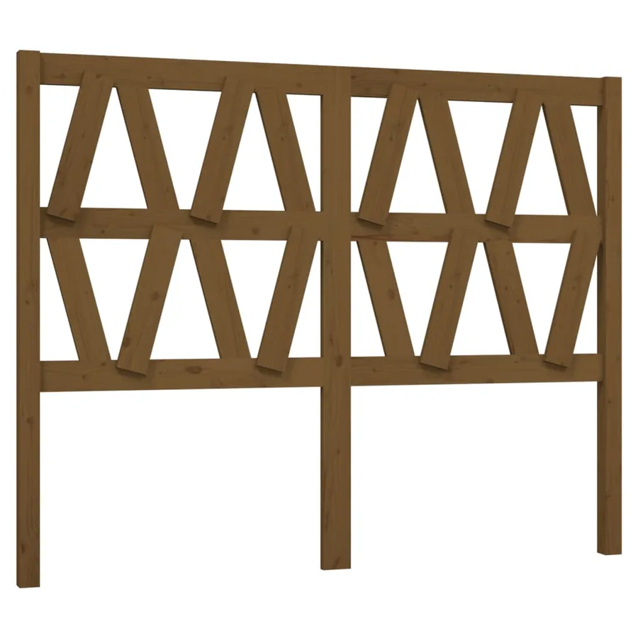 Tête de lit Marron miel 126x4x100 cm Bois massif de pin - 2