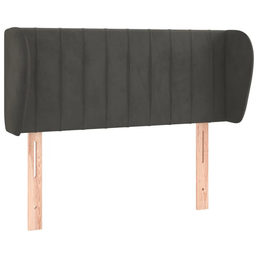 Tête de lit avec oreilles Gris foncé 103x23x78/88 cm Velours - 2